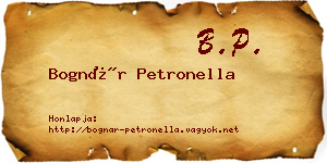Bognár Petronella névjegykártya