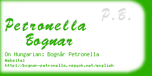 petronella bognar business card